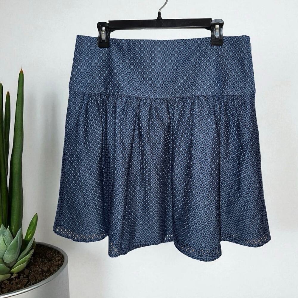 Ann Taylor Blue Drop Waist Cutout Skirt size 12,‎ NEW
